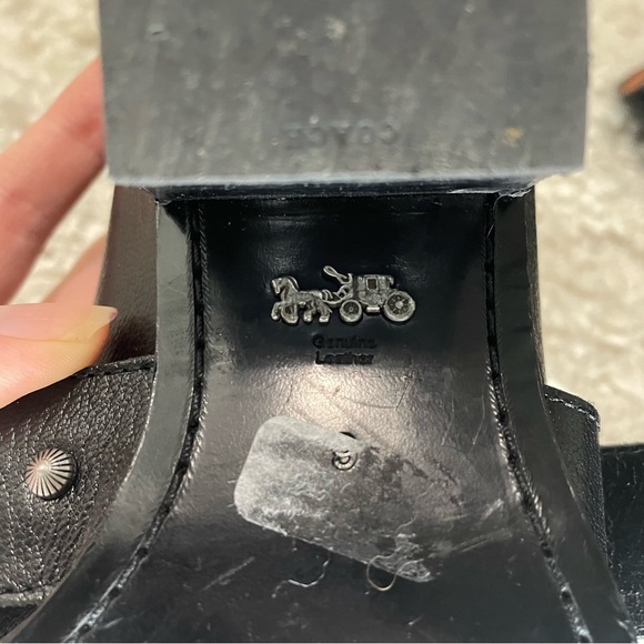 Coach Black Leather Cut Out Western Creeper Bootie Bejewelled Boots 9 - Picture 10 of 11